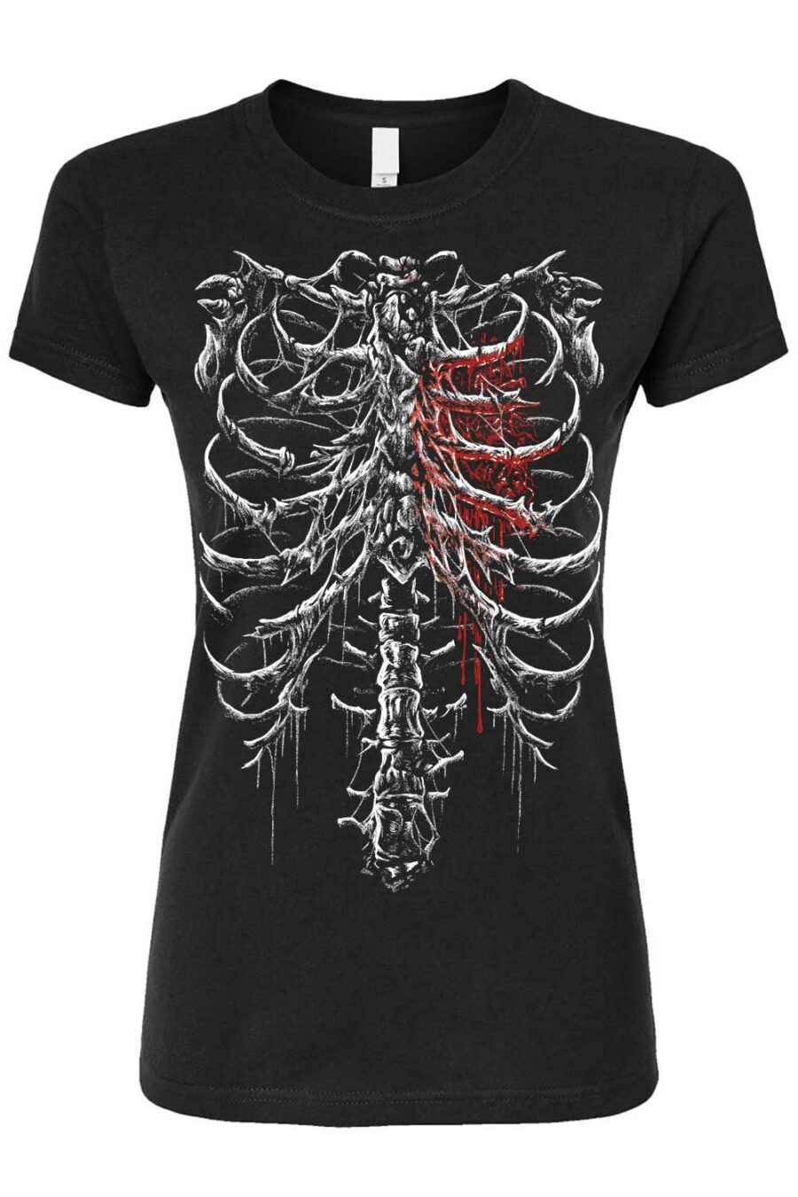 bleeding-heart-skeleton-womens-tshirt.jpg Bleeding Heart Skeleton T-shirt
