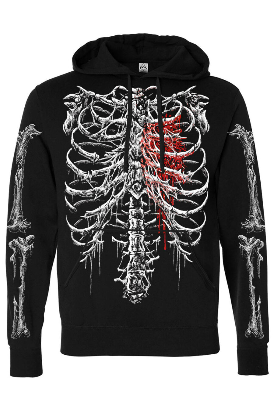 blood-stained-heart-skeleton-hoodie-pullover.jpg Bleeding Heart Skeleton Hoodie