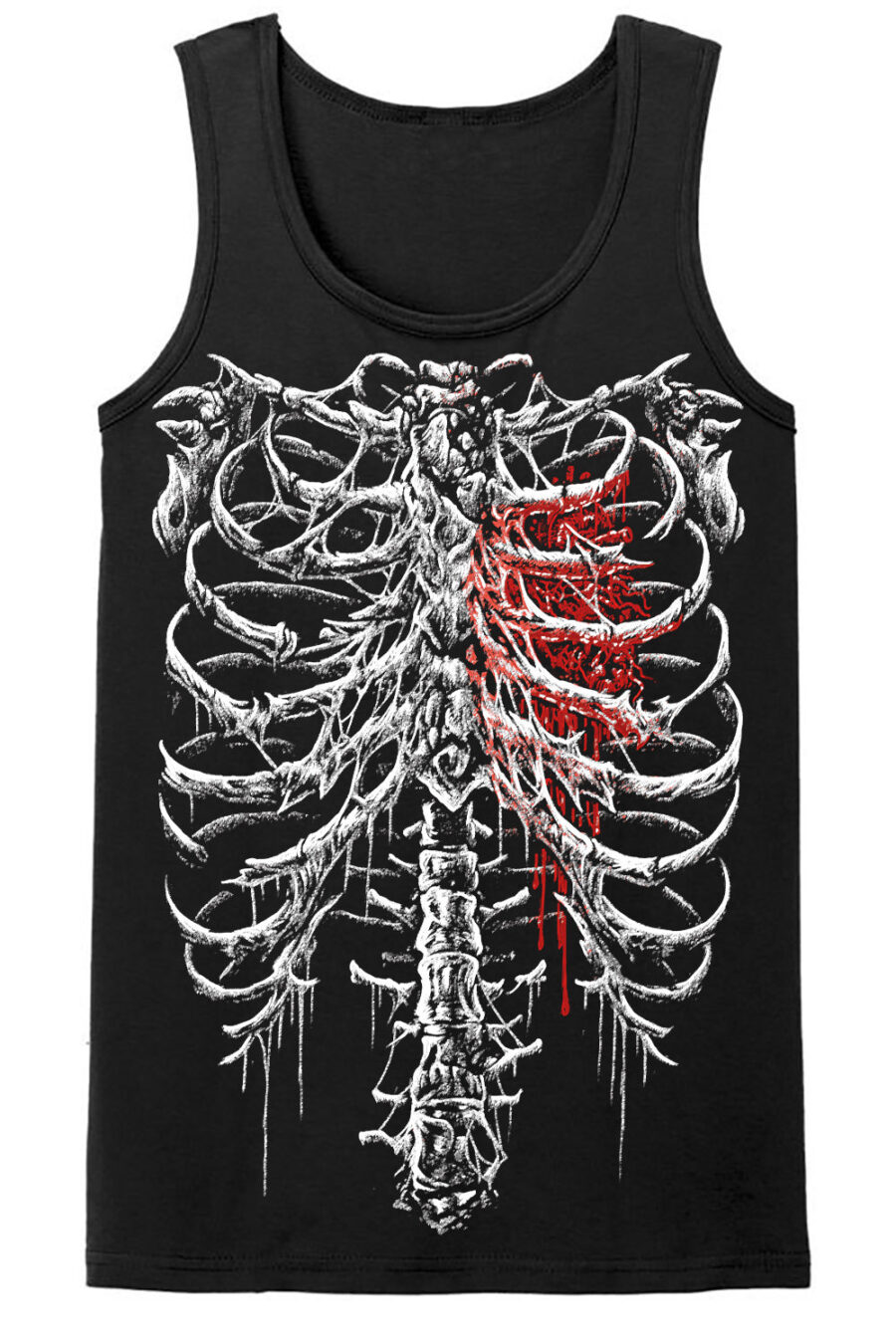 bloody-skeleton-mens-tanktop.jpg Bleeding Heart Skeleton T-shirt