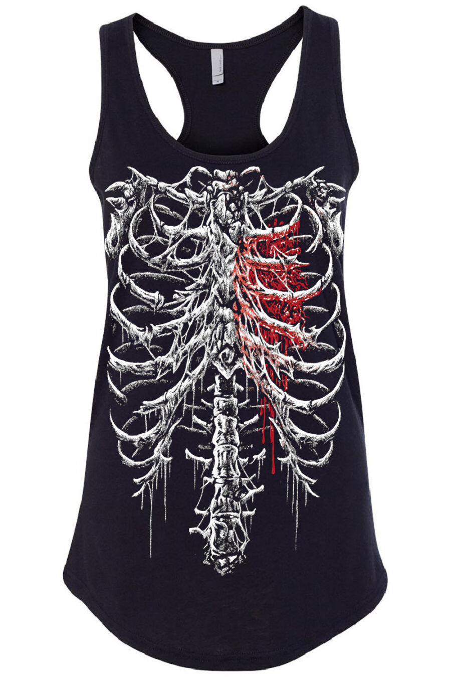 bloody-skeleton-womens-racerback-tank.jpg Bleeding Heart Skeleton T-shirt