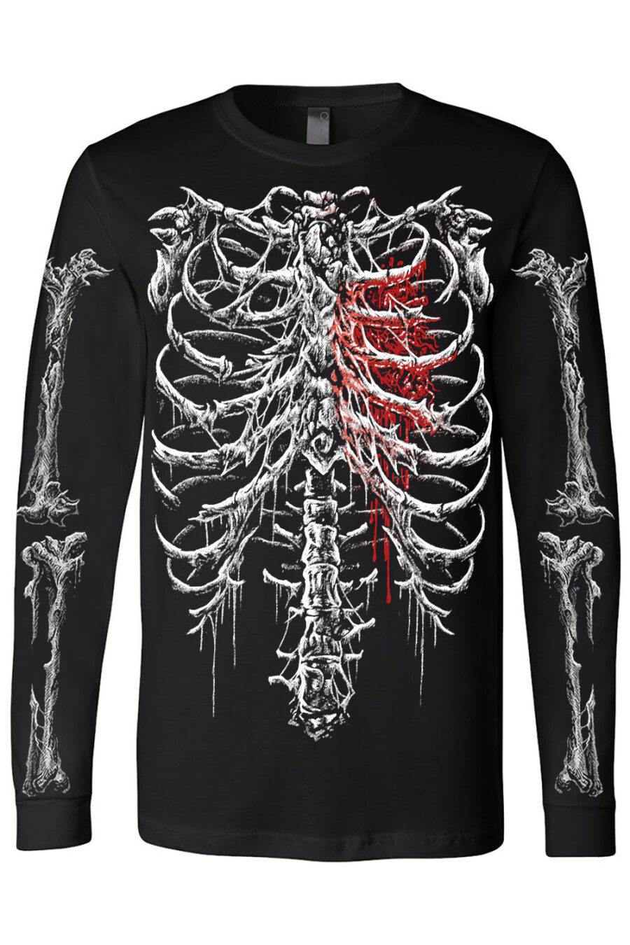 broken-heart-skeleton-longsleeve_tshirt.jpg Bleeding Heart Skeleton T-shirt