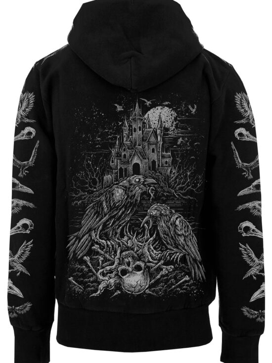crows-zipper-hoodie-raven-sleeves.jpg Murder of Crows Hoodie