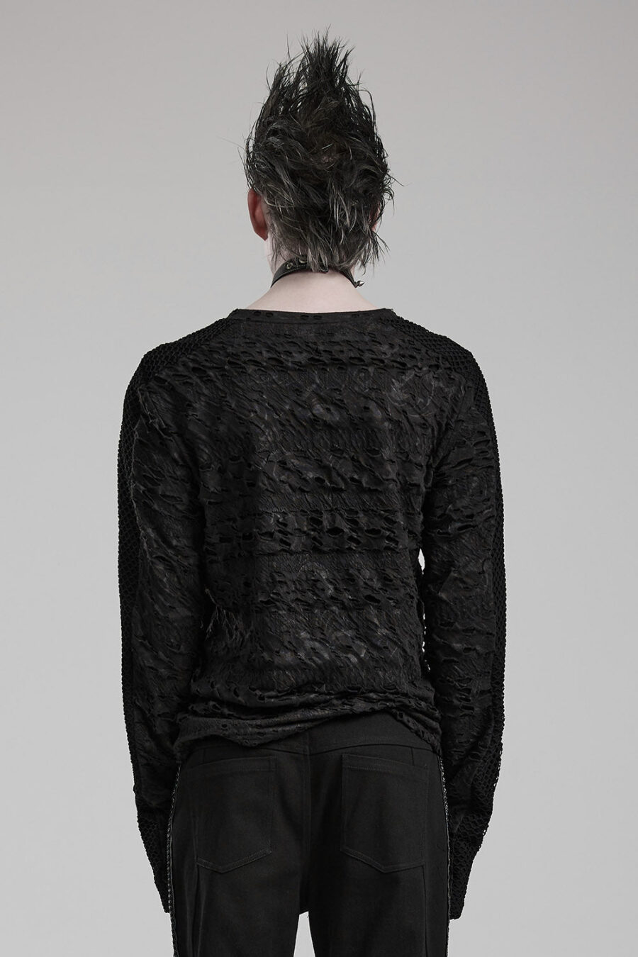 Dead Silence Distressed Long Sleeve Top