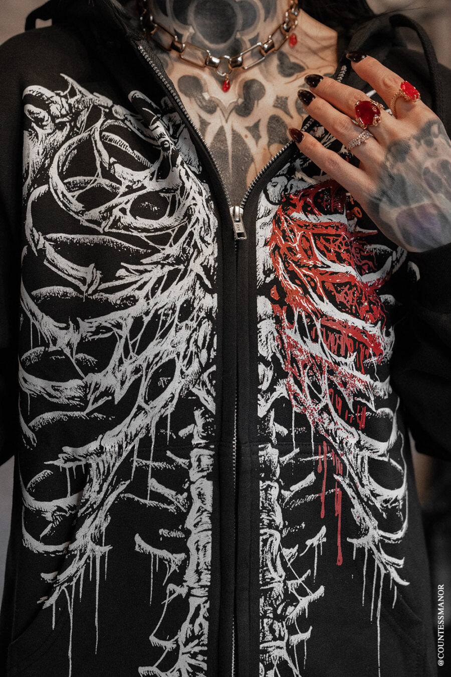 emo-v-day-hoodie.jpg Bleeding Heart Skeleton Hoodie