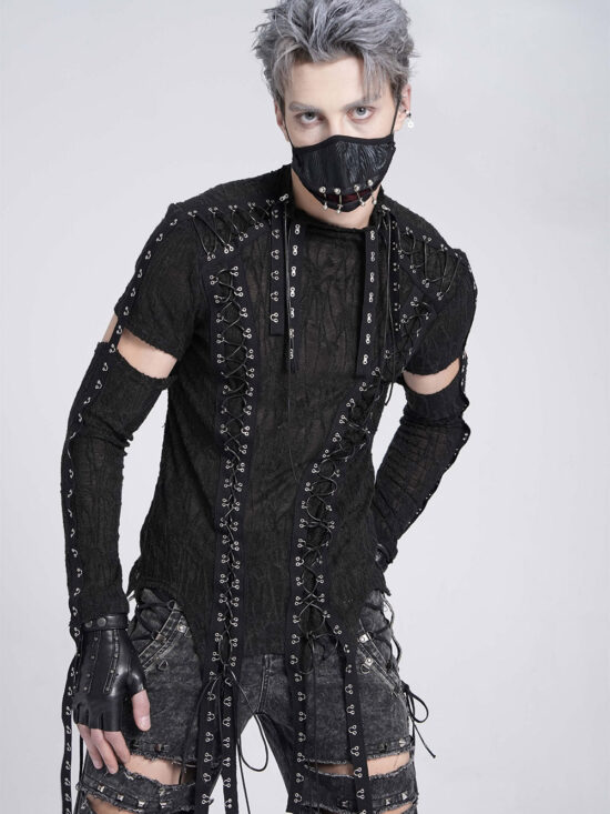 eyelet-shirt.jpg Paranormal Lace-Up Long Sleeve Top