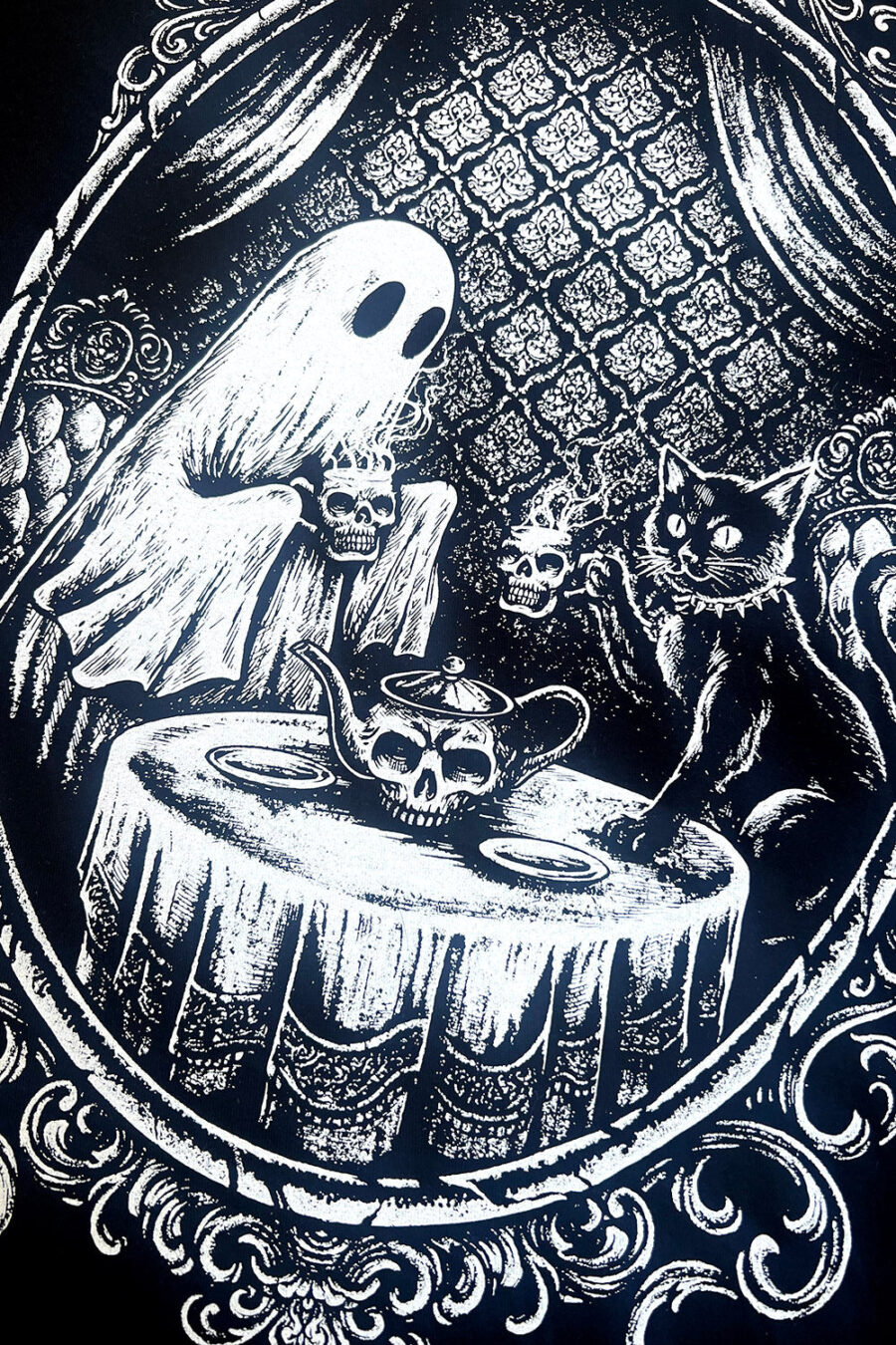 ghost-clothes_f09b7dd2-f019-4bfd-b129-b9f28ef01290.jpg Ghostly Tea Time T-shirt