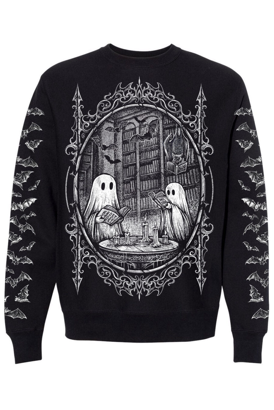 ghost-library-sweatshirt-bat-sleeves.jpg Ghost Stories Sweatshirt