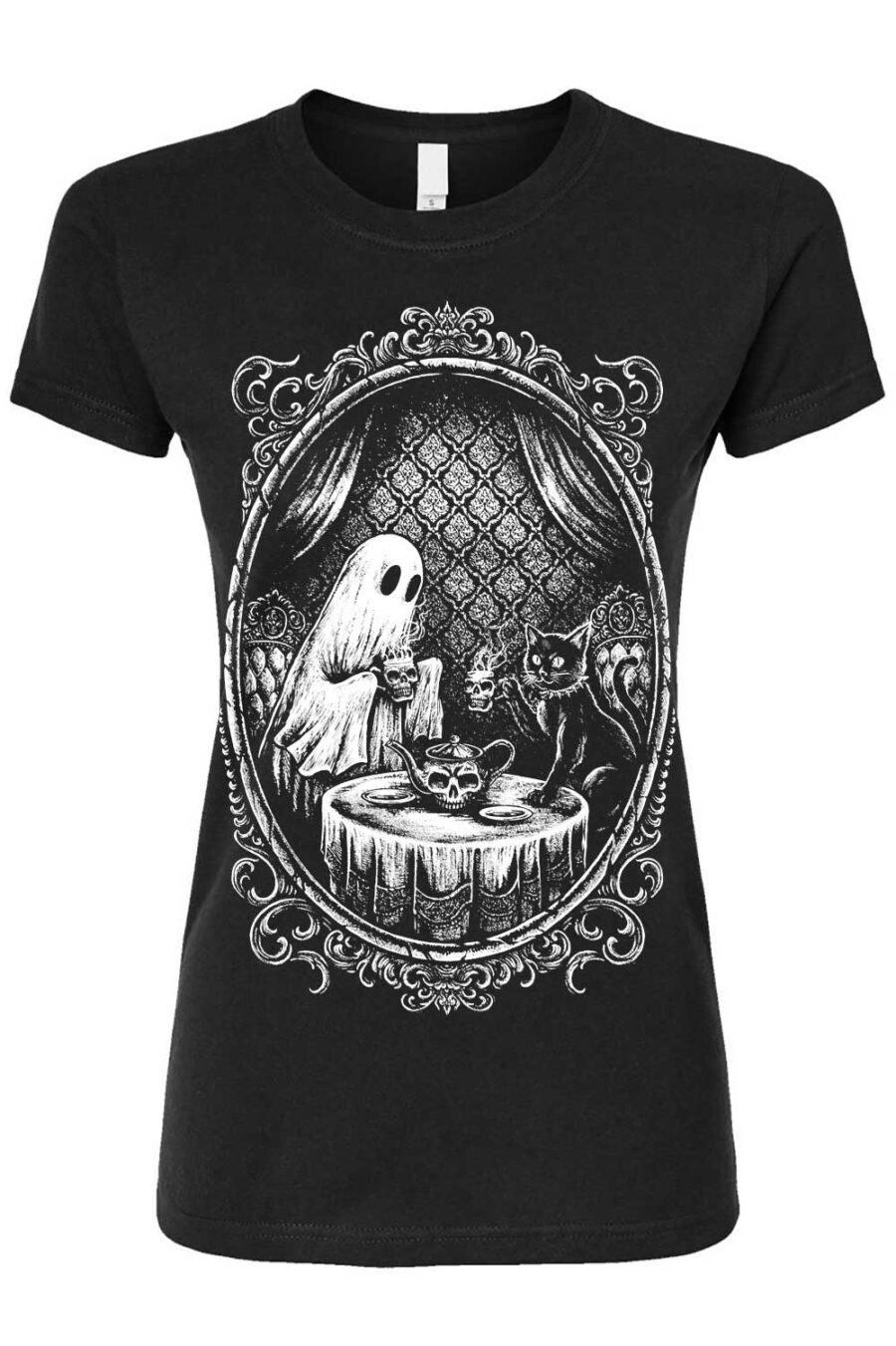 ghostly-tea-time-womens-tshirt.jpg Ghostly Tea Time T-shirt