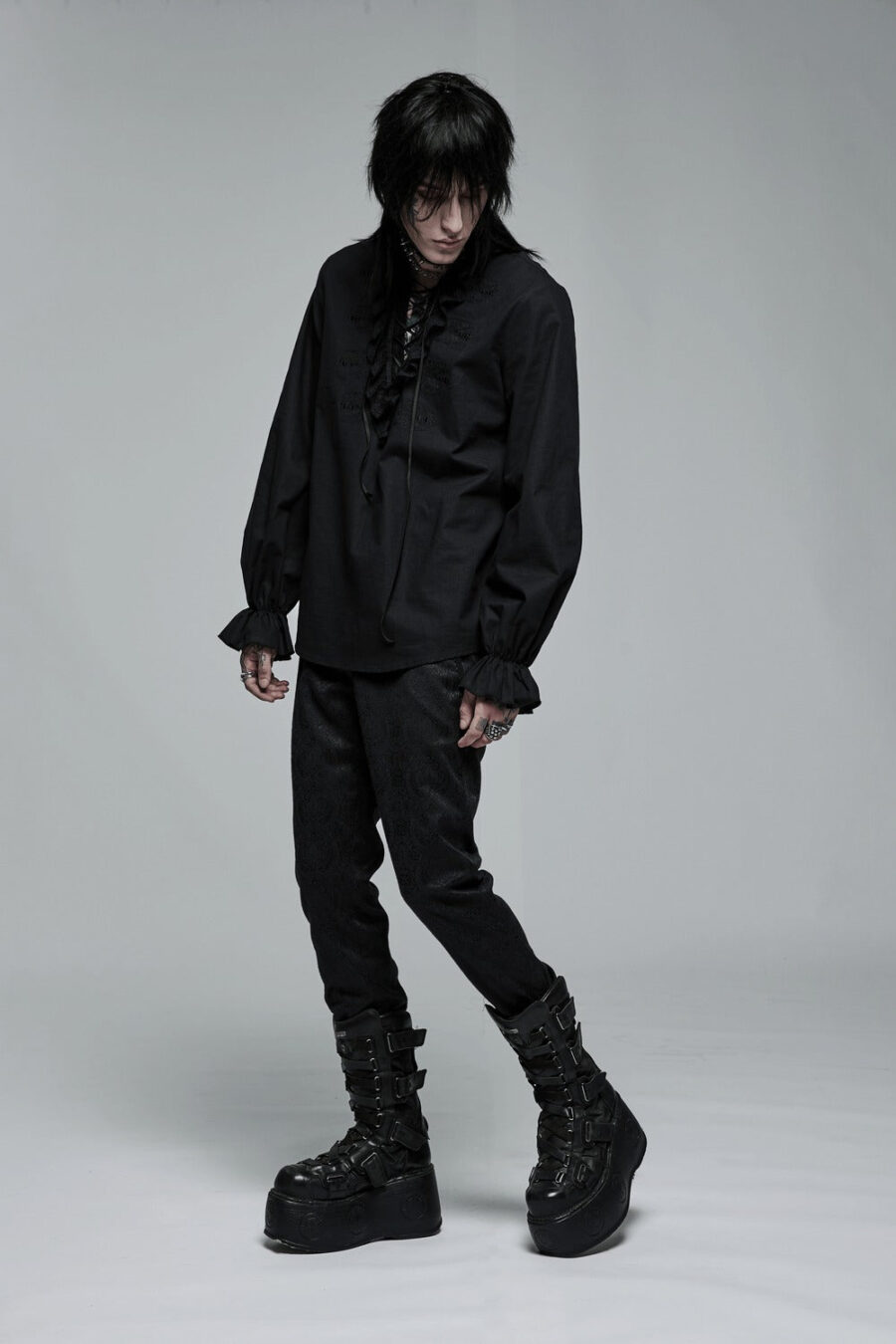goth-fashion_0aa42528-7d28-4f22-a358-5bab6a827f23.jpg Bone Dagger Lace-Up Shirt