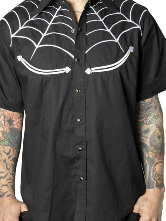Spiderweb White Western Shirt