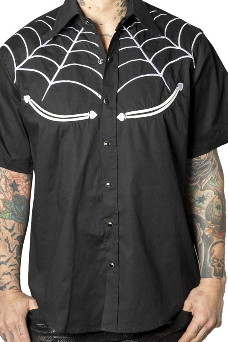 gothic-buttoned-shirt.jpg Spiderweb White Western Shirt