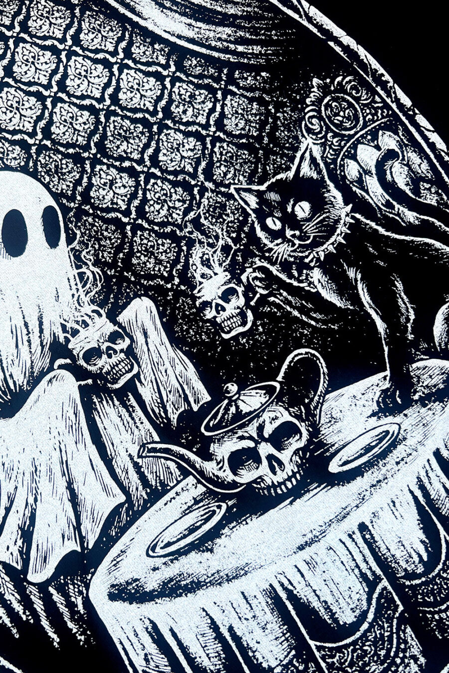 gothic-cat-shirt_948d5c9f-68d0-41a0-8e7a-ddc4e7dd83df.jpg Ghostly Tea Time T-shirt