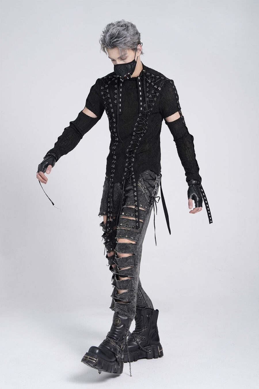 gothic-clothes-mens_27adfb33-d81e-4e19-9c58-913c522cc899.jpg Paranormal Lace-Up Long Sleeve Top