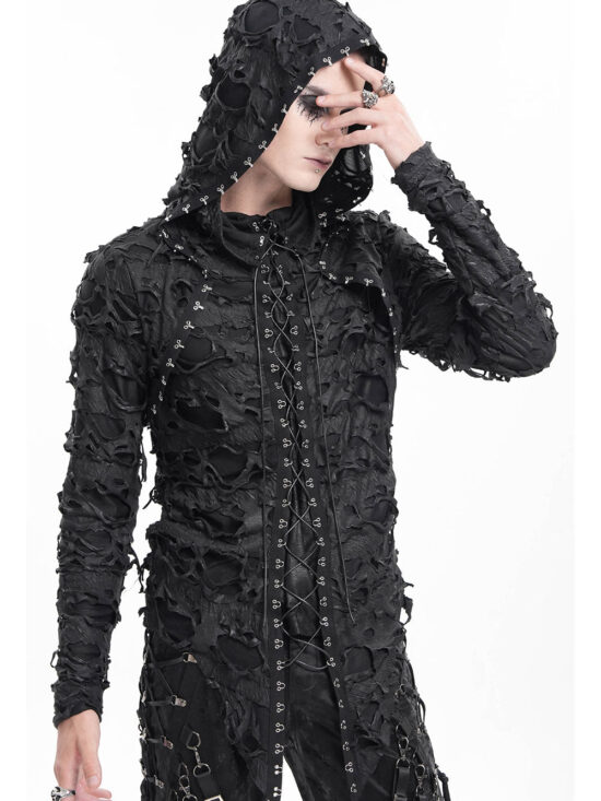 gothic-clothes_fe3865eb-203c-4331-ba11-f4870af9870d.jpg War Boy Shredded Hooded Top