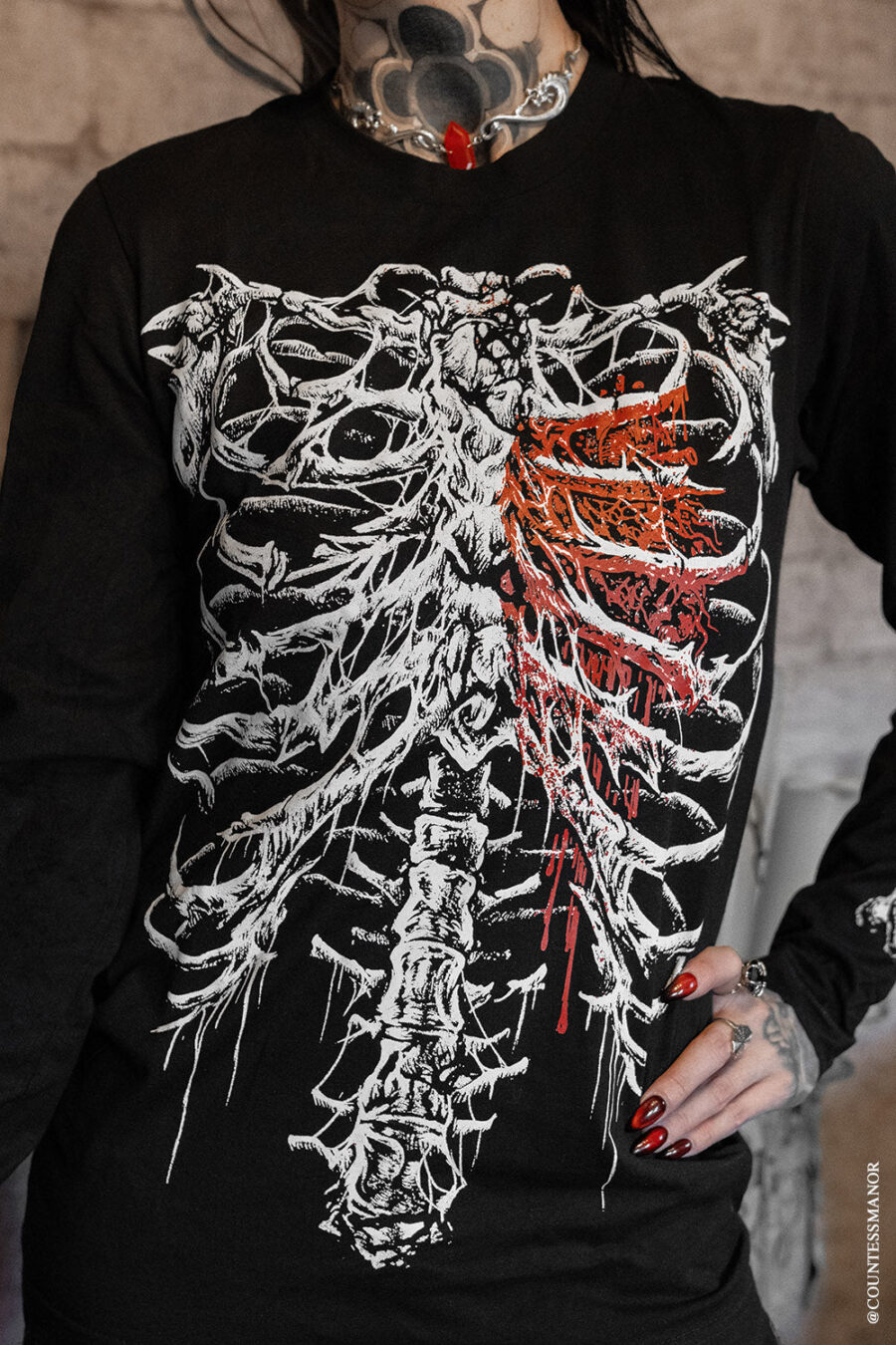 gothic-heart-shirt.jpg Bleeding Heart Skeleton T-shirt