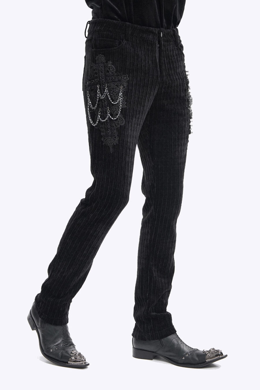 Cadaverous Black Velvet Vampire Pants