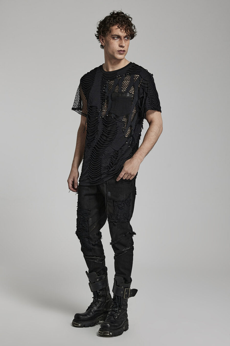 grune-tshirt.jpg Ripped to Shreds Fishnet Top