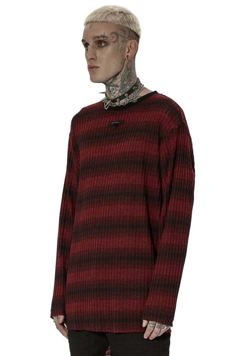 Grunge Blood Striped Sweater [Red/Black]