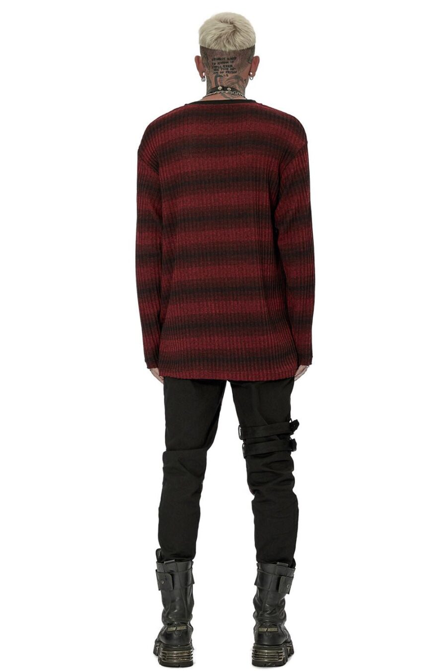 Grunge Blood Striped Sweater [Red/Black]
