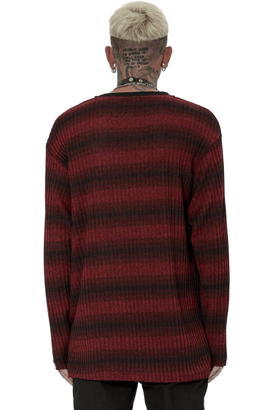Grunge Blood Striped Sweater [Red/Black]