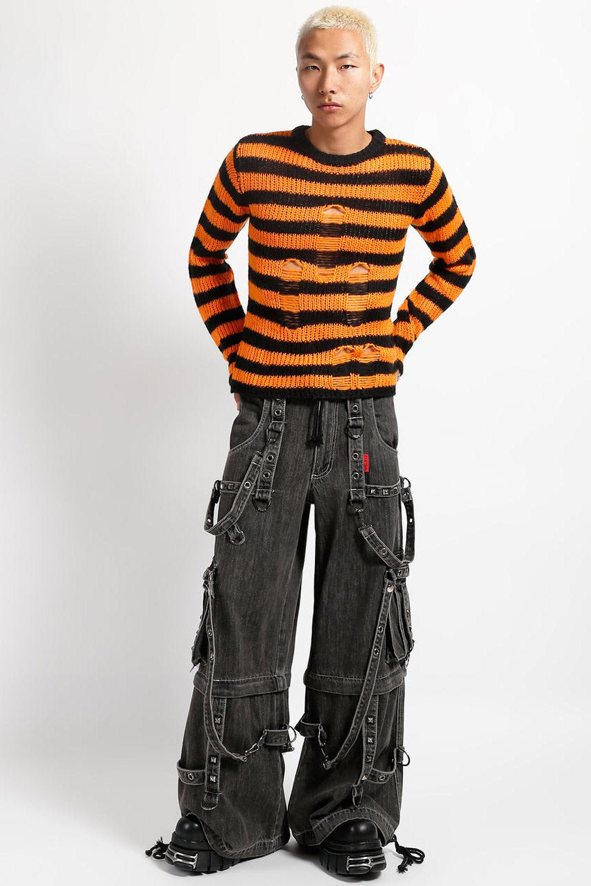 Tripp NYC Denim Strap Zip Off Pants [Black Denim]