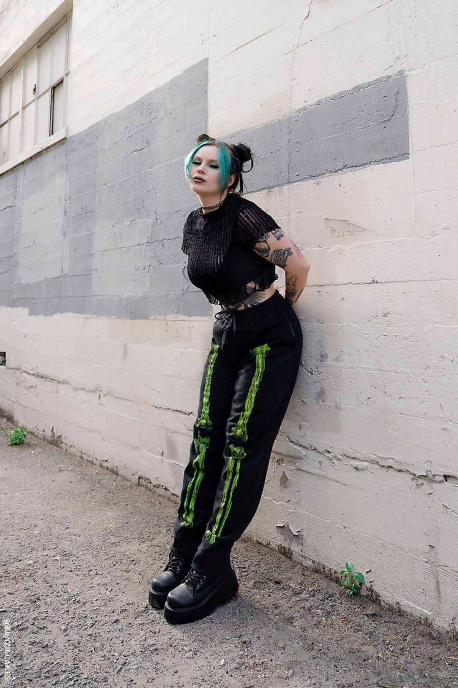 Zombie Rot Skeleton Joggers [Monster Green]