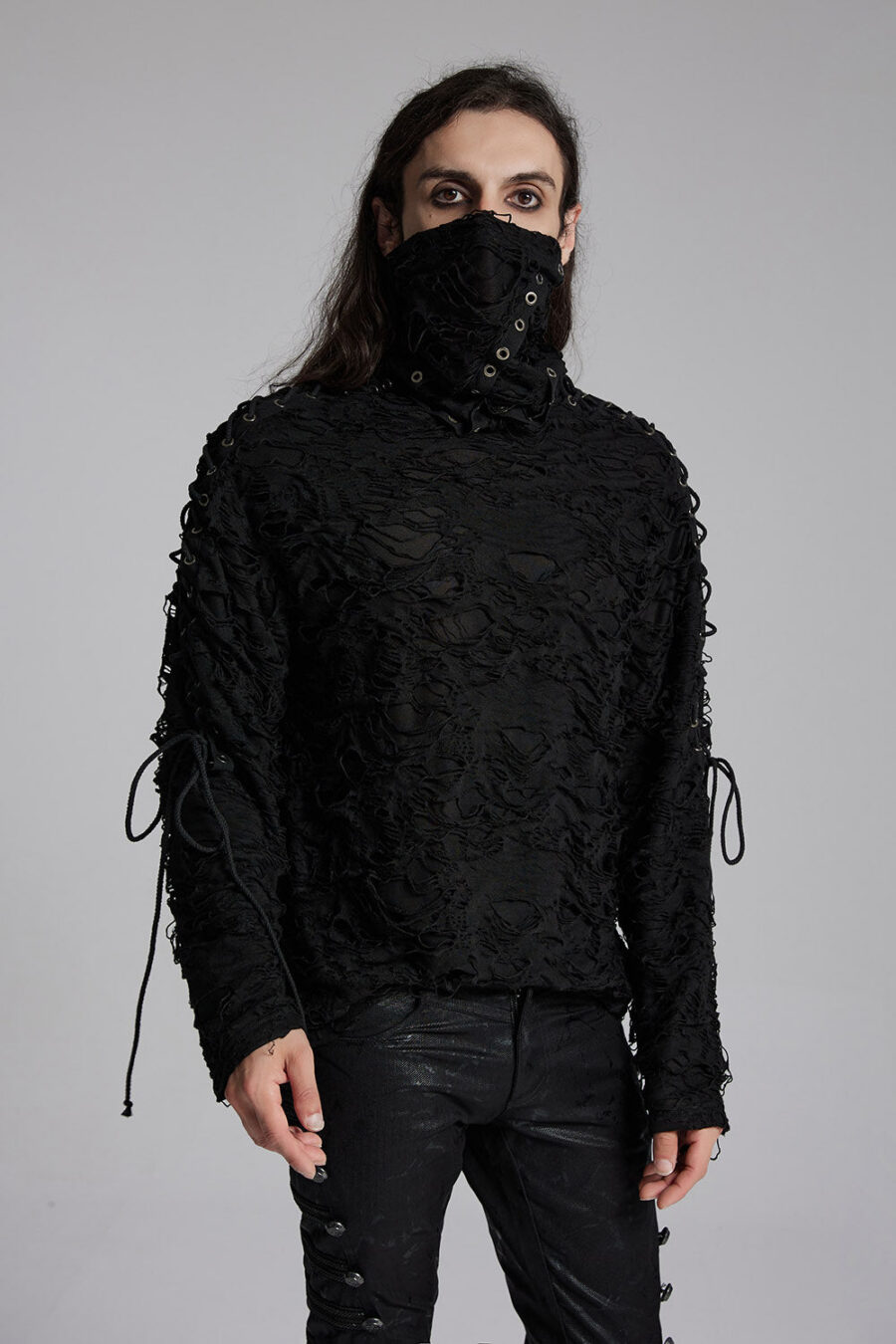 grunge-top_98c532de-8aee-4e08-aae1-918c317997a8.jpg Black Death Tattered Mask Top