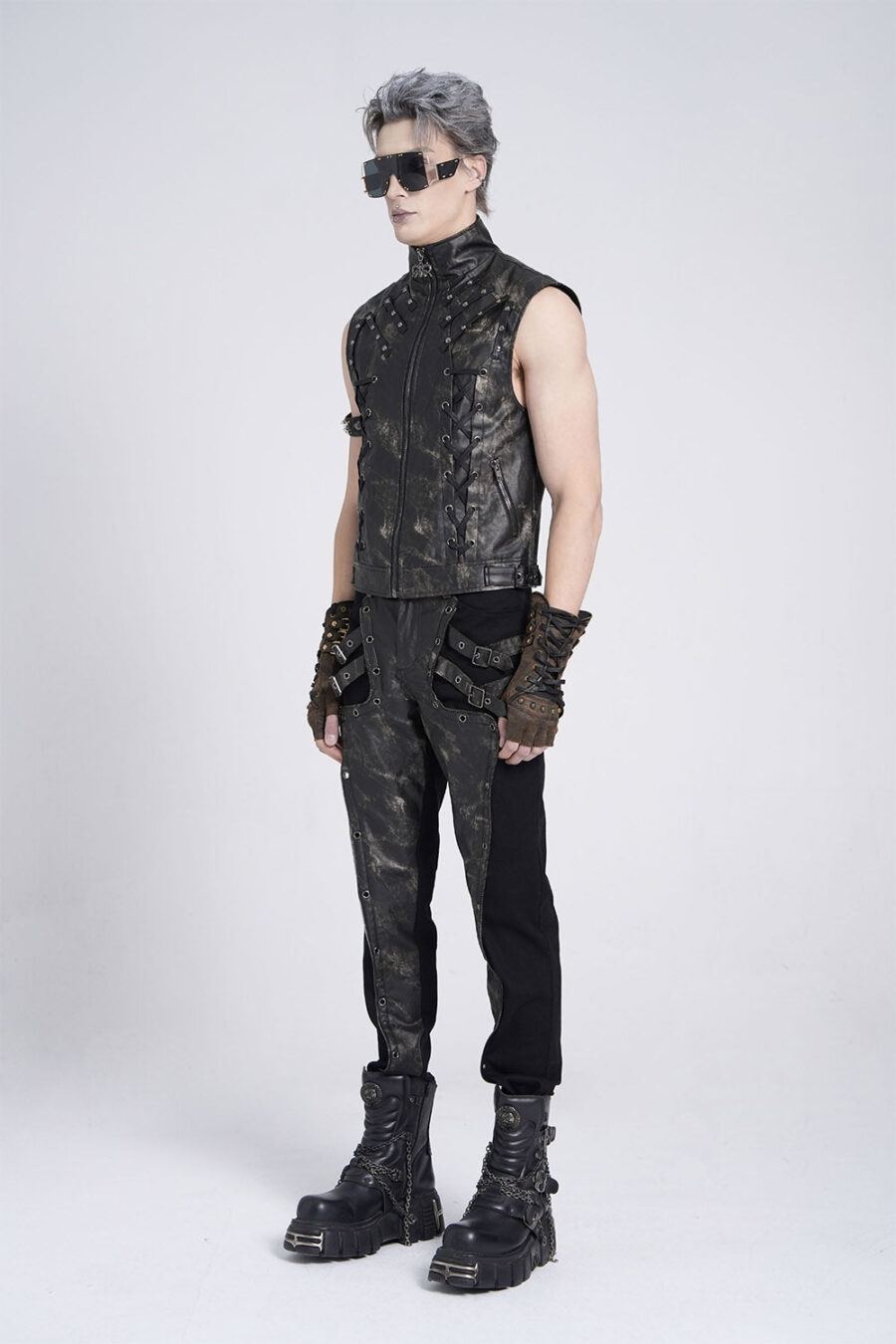 grunge-vest-waistcoat.jpg Phantom Rider Rugged Vegan Leather Vest