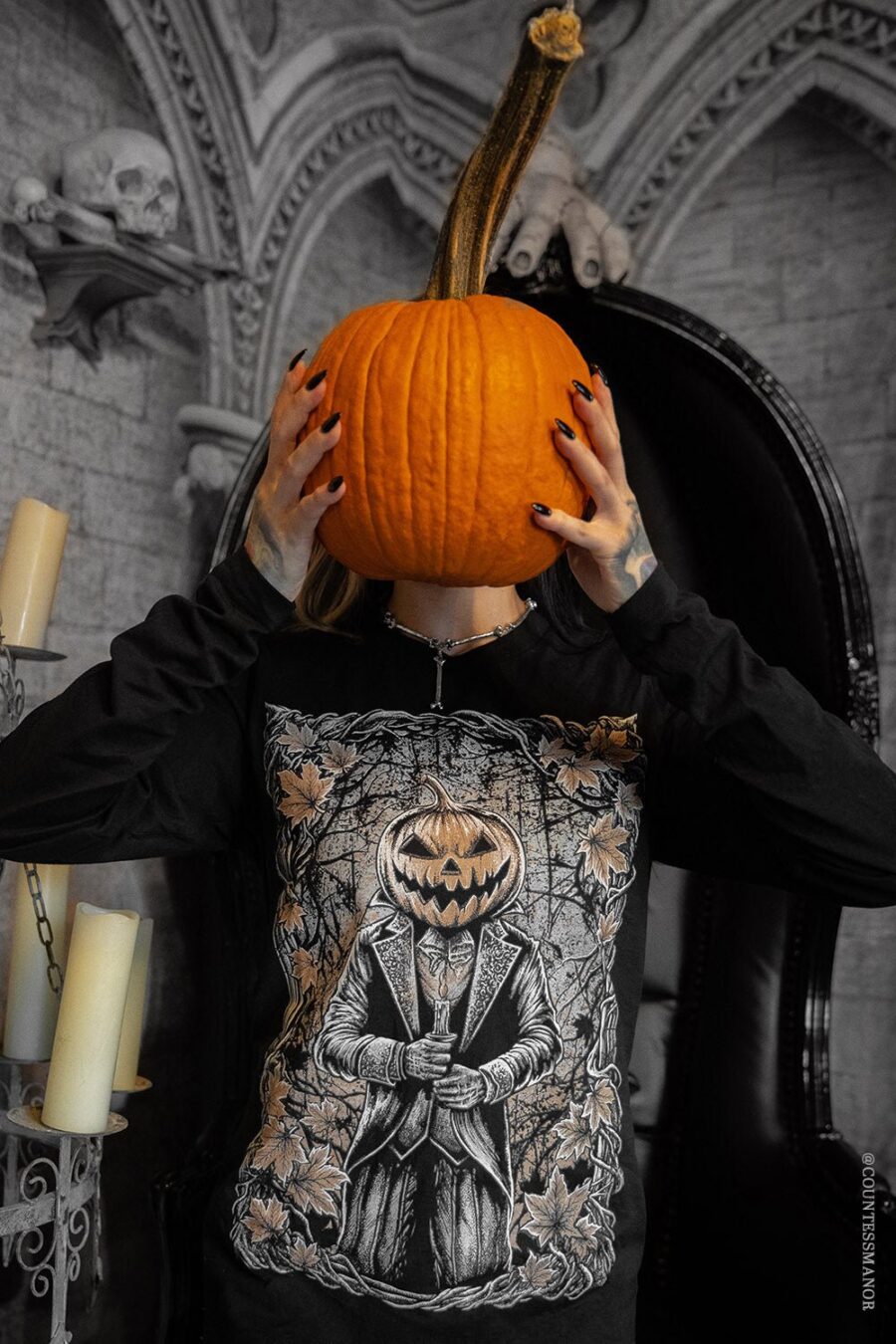 jack-o-lantern-gentleman-t-shirt-graphic-t-shirt-295766.jpg Jack-O-Lantern Gentleman T-shirt
