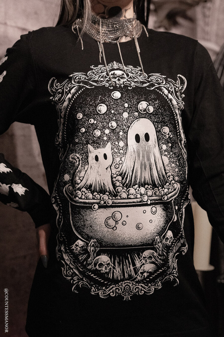 kawaii-cat-ghsot-shirt.jpg Bath Buddies T-shirt