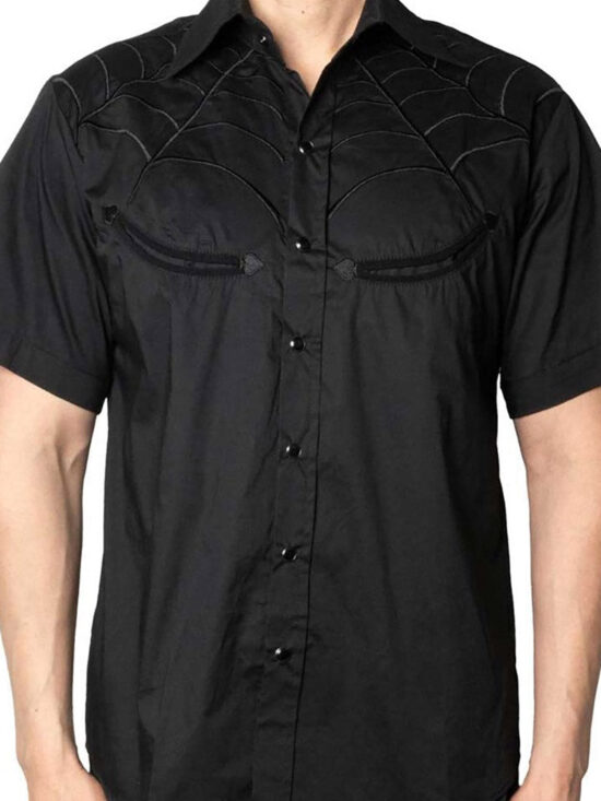 Spiderweb Black Western Shirt
