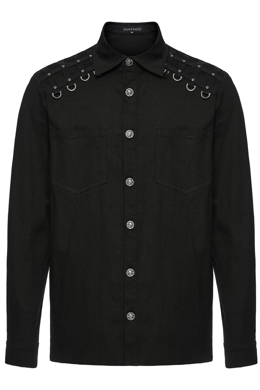 Studded Long Sleeve Skull Button Up Shirt