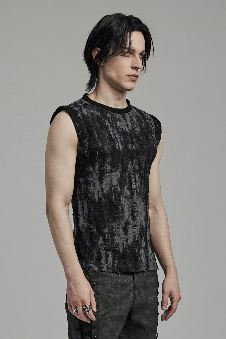 Wartorn Grunge Tank Top [BLACK/GREY]