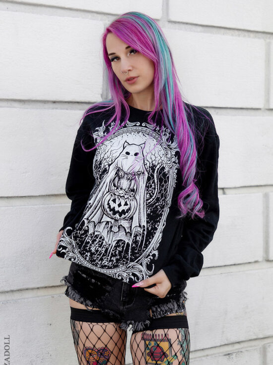 pastel-goth-clothing_5421a3f8-84f0-409e-99de-8e622dabdc9b.jpg Ghost Kitty Sweatshirt