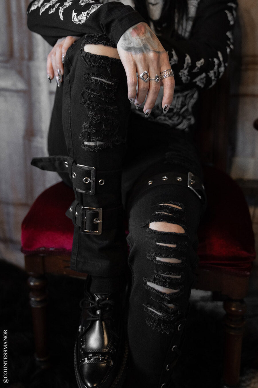 shredded-skinny-punk-jeans.jpg Inquisition Shredded Skinny Jeans