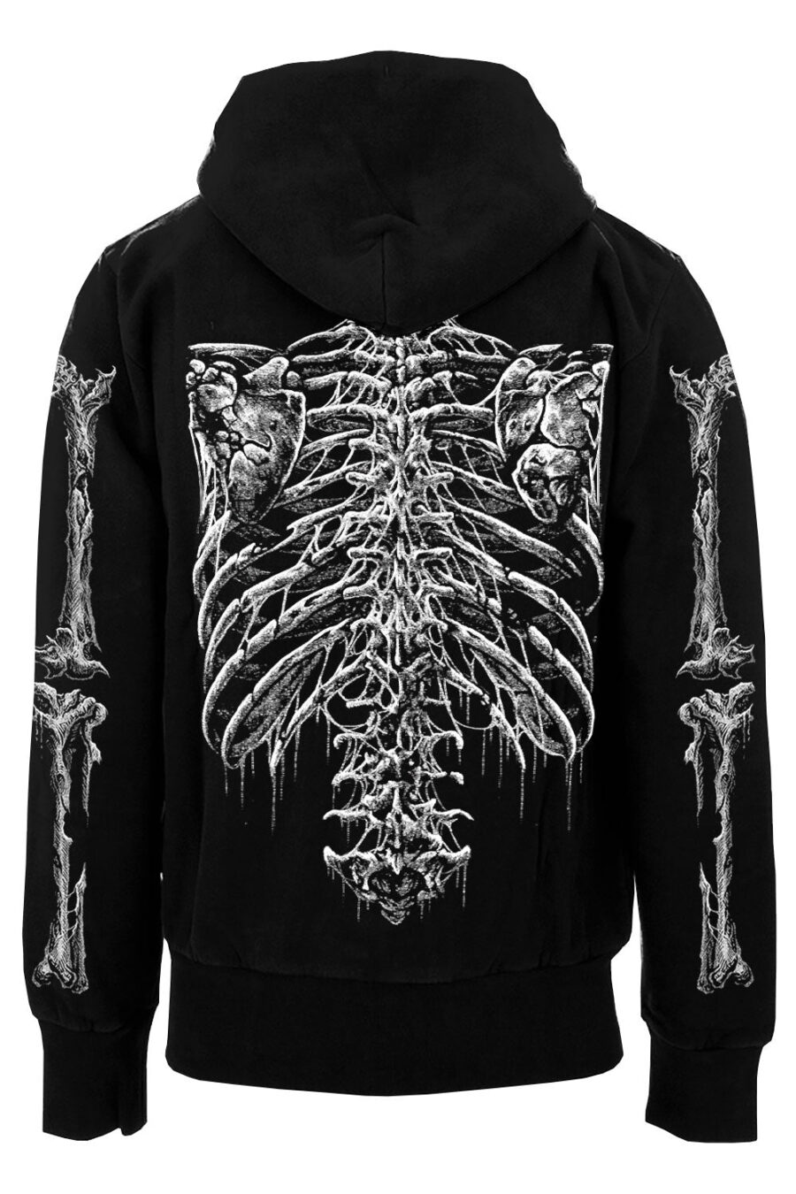 skeleton-broken-heart-hoodie-back.jpg Bleeding Heart Skeleton Hoodie