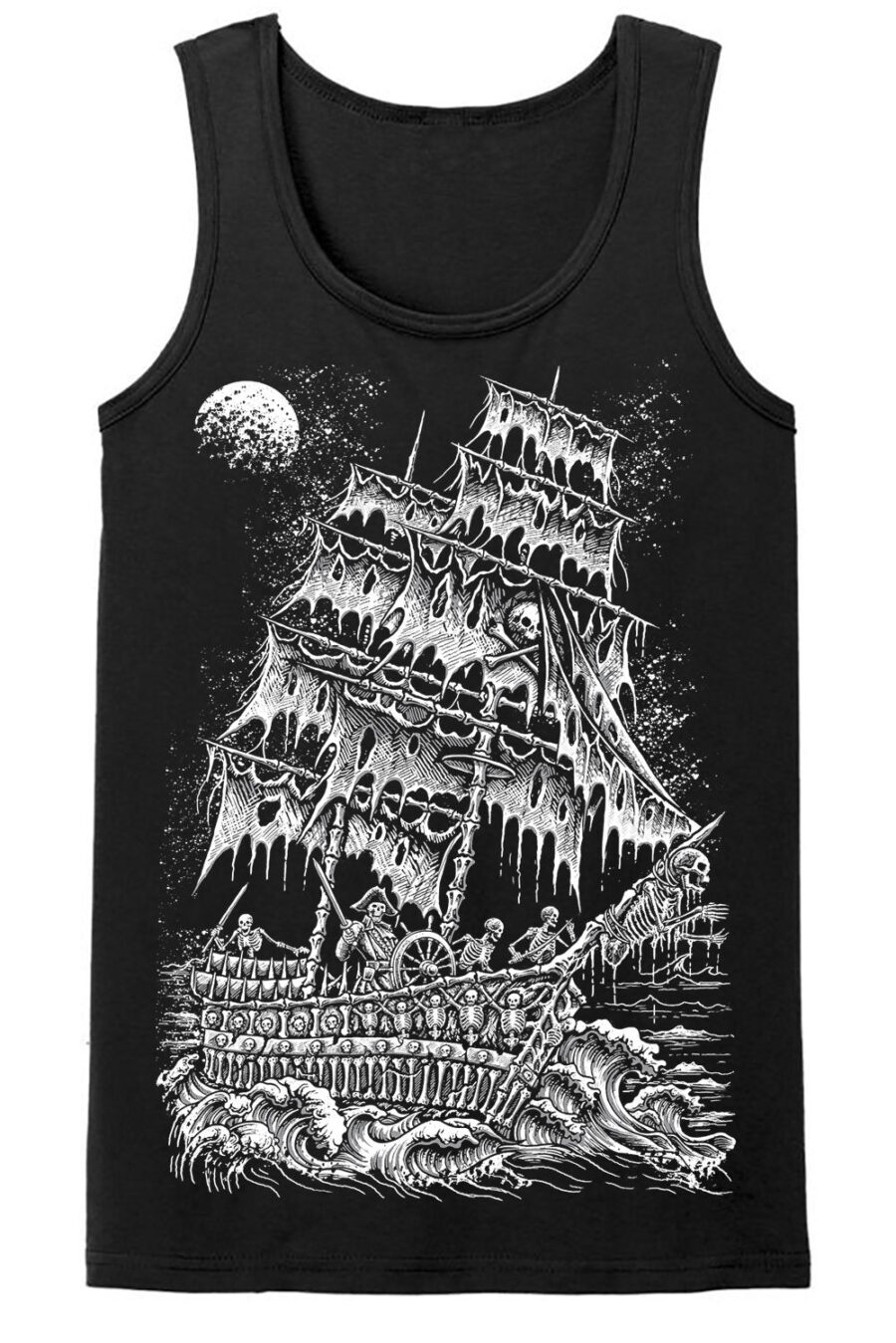 skeleton-pirate-ship-mens-tank-top-front.jpg Skeleton Crew Pirate Ship T-shirt