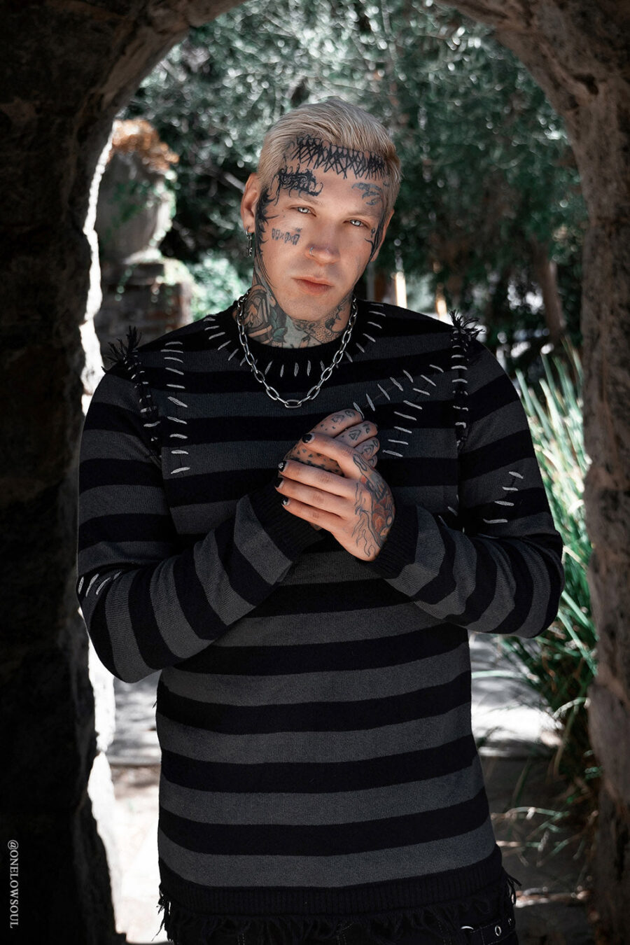 spooky-mens-sweater.jpg Autopsy Stitch Striped Sweater
