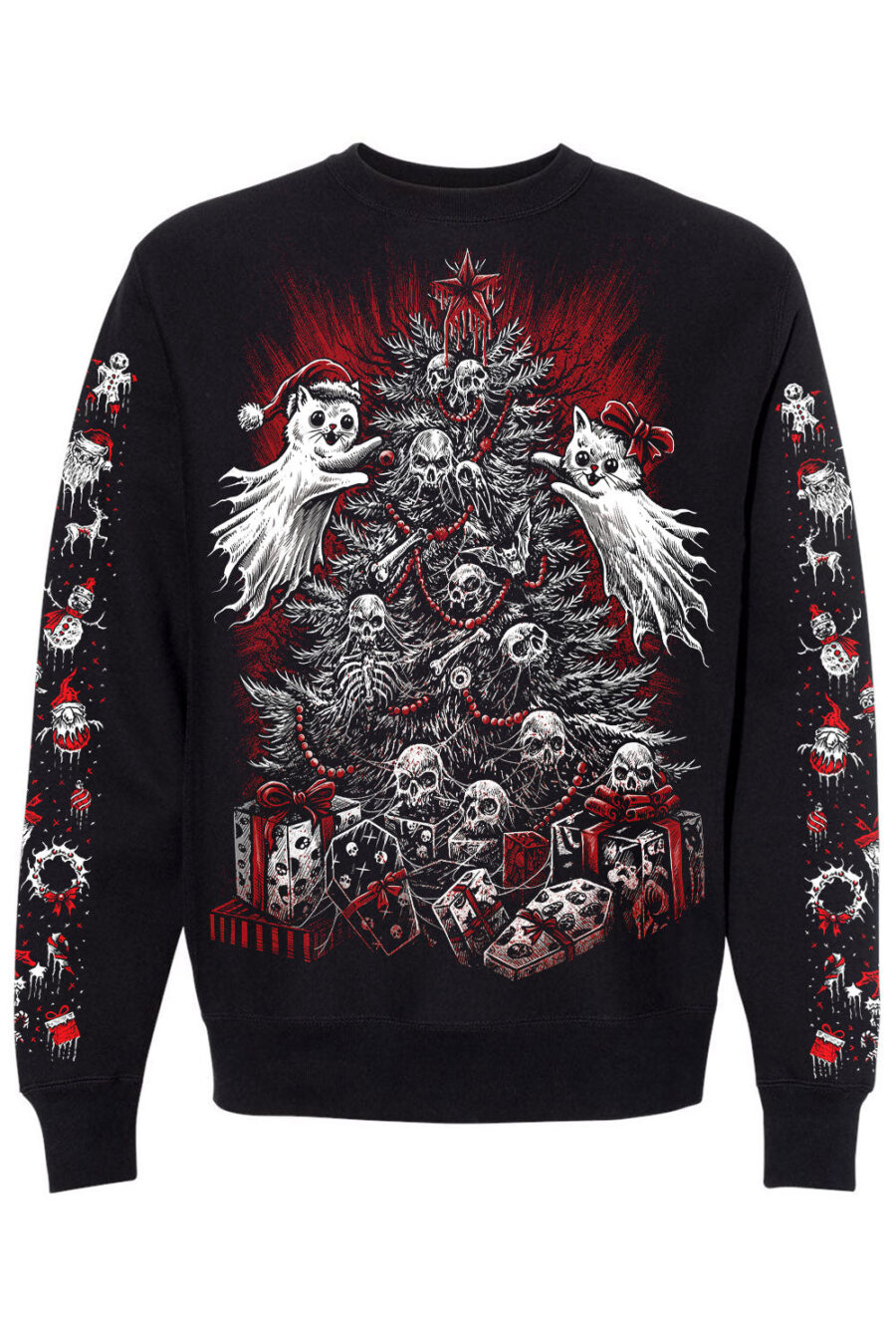 sweatshirt-xmas-sleeves.jpg Merry Catmas Sweatshirt