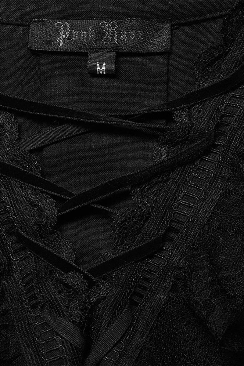 vintage-gothic-shirt.jpg Bone Dagger Lace-Up Shirt