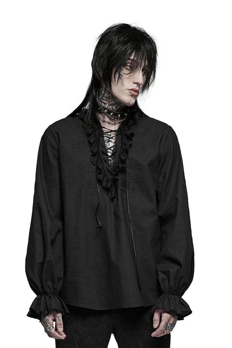 vintage-gothic-shirts.jpg Bone Dagger Lace-Up Shirt