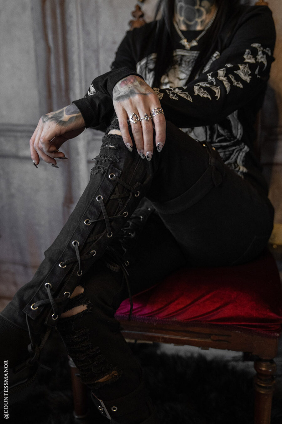 womens-emo-skinny-jeans.jpg Inquisition Shredded Skinny Jeans